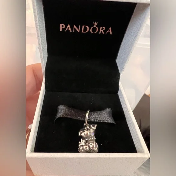 Authentic Pandora Silver Dog Pendant Charm with wagging tail NWT - Picture 4 of 4